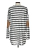 Wanna B Stripes Silver Gray 3/4 Sleeve T-Shirt Size L - photo 2