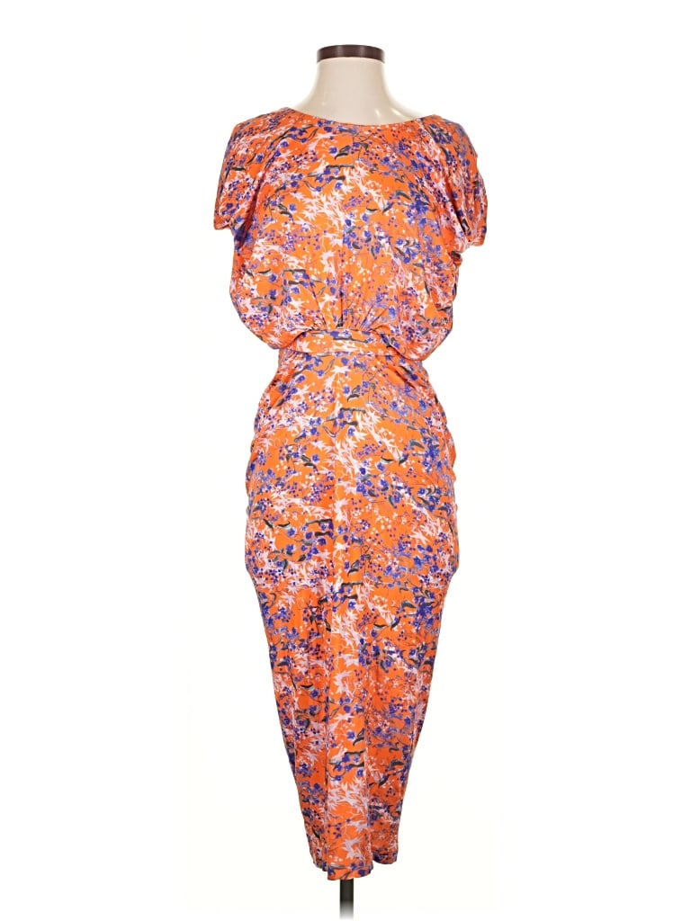 Pre-owned Saloni Cocktail Dress In Orange