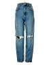 Zara Hearts Blue Jeans Size 0 - photo 1
