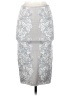 BCBGMAXAZRIA Paisley Silver Formal Skirt Size S - photo 2