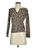 Talbots Animal Print Tan Silk Cardigan Size S - photo 1
