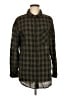 Sanctuary Checkered-gingham Green Long Sleeve Button-Down Shirt Size M - photo 1