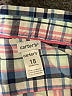 Carter's 100% Cotton Plaid Blue Long Sleeve Button-Down Shirt 12-18 MO / 18 MO - photo 3
