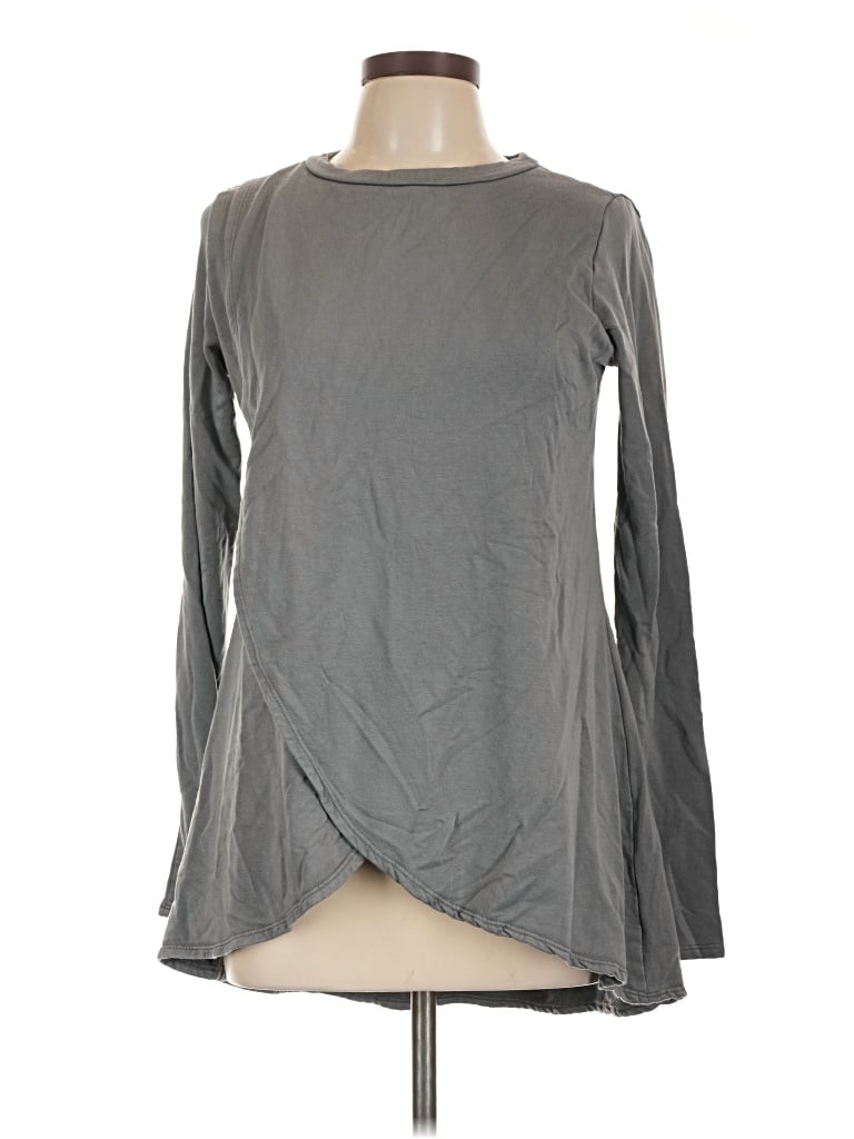 Pre-owned Go Couture Long Sleeve Top Gray Cowl Neck Tops