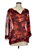 Kut from the Kloth 100% Polyester Burgundy 3/4 Sleeve Blouse Size M (estimated) - photo 1