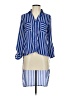 Charlotte Russe 100% Polyester Stripes Blue 3/4 Sleeve Blouse Size S - photo 1
