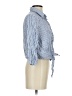 Assorted Brands Stripes Blue 3/4 Sleeve Button-Down Shirt Size S - photo 4