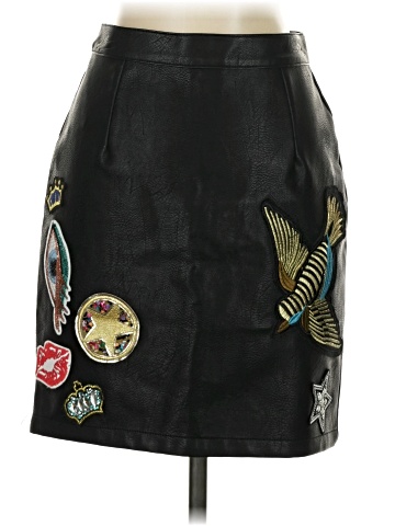 Sunset & Spring Faux Leather Skirt (view 2)