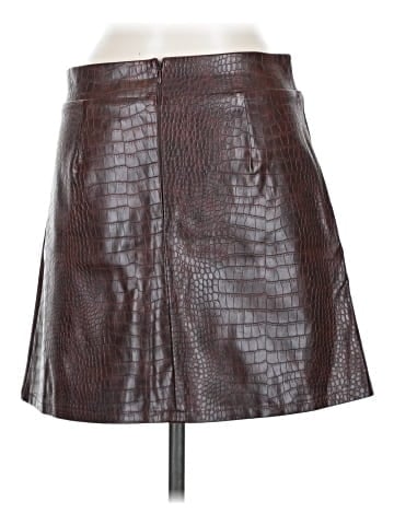 Blue Rain Faux Leather Skirt (view 2)