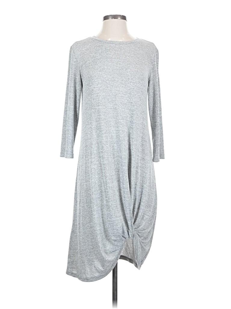 Pre-owned Tickled Teal Casual Dress In Gray