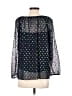 J.Crew 100% Polyester Stars Black Long Sleeve Blouse Size S - photo 2