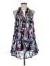 ASOS 100% Polyester Tropical Blue Casual Dress Size 8 - photo 1