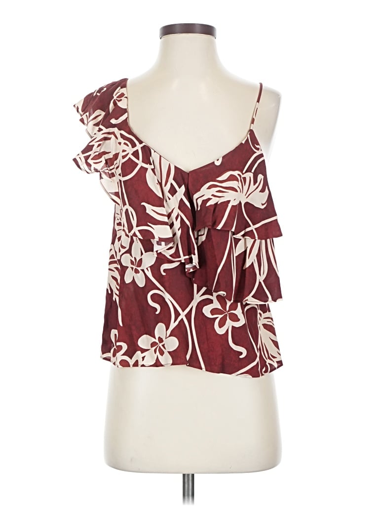 Pre-owned Mng Sleeveless Blouse In Burgundy