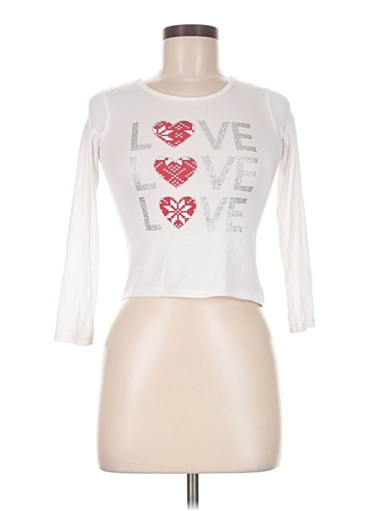 Pre-owned Btween 3/4 Sleeve T-shirt In White