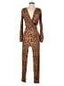 Shein Animal Print Brown Jumpsuit Size XS - photo 1