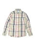 Bella Bliss Plaid Ivory Tan Long Sleeve Button-Down Shirt Size 7 - photo 1