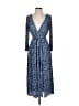 Collective Concepts 100% Polyester Print Blue Casual Dress Size XS - photo 1