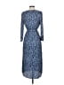 Collective Concepts 100% Polyester Print Blue Casual Dress Size XS - photo 2
