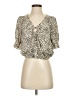 Express Outlet 100% Polyester Ivory Short Sleeve Blouse Size XS - photo 1
