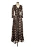 Nicholas 100% Silk Polka Dots Brown Black Casual Dress Size 0 - photo 1