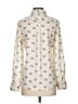 Zara Print Ivory Long Sleeve Blouse Size S - photo 2