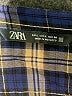 Zara 100% Polyamide Plaid Blue Long Sleeve Blouse Size L - photo 7