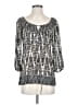 BCBGMAXAZRIA 100% Silk Silver 3/4 Sleeve Silk Top Size XS - photo 1