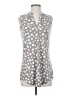 SJS Polka Dots Gray Sleeveless Blouse Size S - photo 1