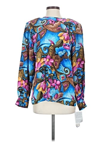 Tess Long Sleeve Silk Top (view 1)