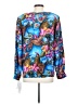 Tess 100% Silk Blue Long Sleeve Silk Top Size 4 - photo 2