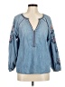 Billy T Blue Long Sleeve Blouse Size M - photo 1