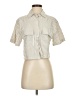 Dizzy Lizzy Stripes Ivory Short Sleeve Blouse Size XS - photo 1