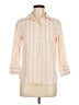J.Crew 100% Linen Stripes Ivory 3/4 Sleeve Button-Down Shirt Size 8 - photo 1