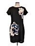 Vince Camuto Graphic Floral Black Casual Dress Size 10 (petite) - photo 1