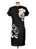Vince Camuto Graphic Floral Black Casual Dress Size 10 (petite) - photo 2