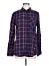 Express Plaid Blue Long Sleeve Button-Down Shirt Size M - photo 1