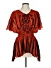 DressBarn 100% Polyester Red Short Sleeve Blouse Size L (petite) - photo 1