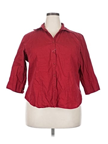 Faded Glory 3/4 Sleeve Button-Down Shirt (view 1)