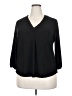 TWO by Vince Camuto Black 3/4 Sleeve Blouse Size XXL - photo 1