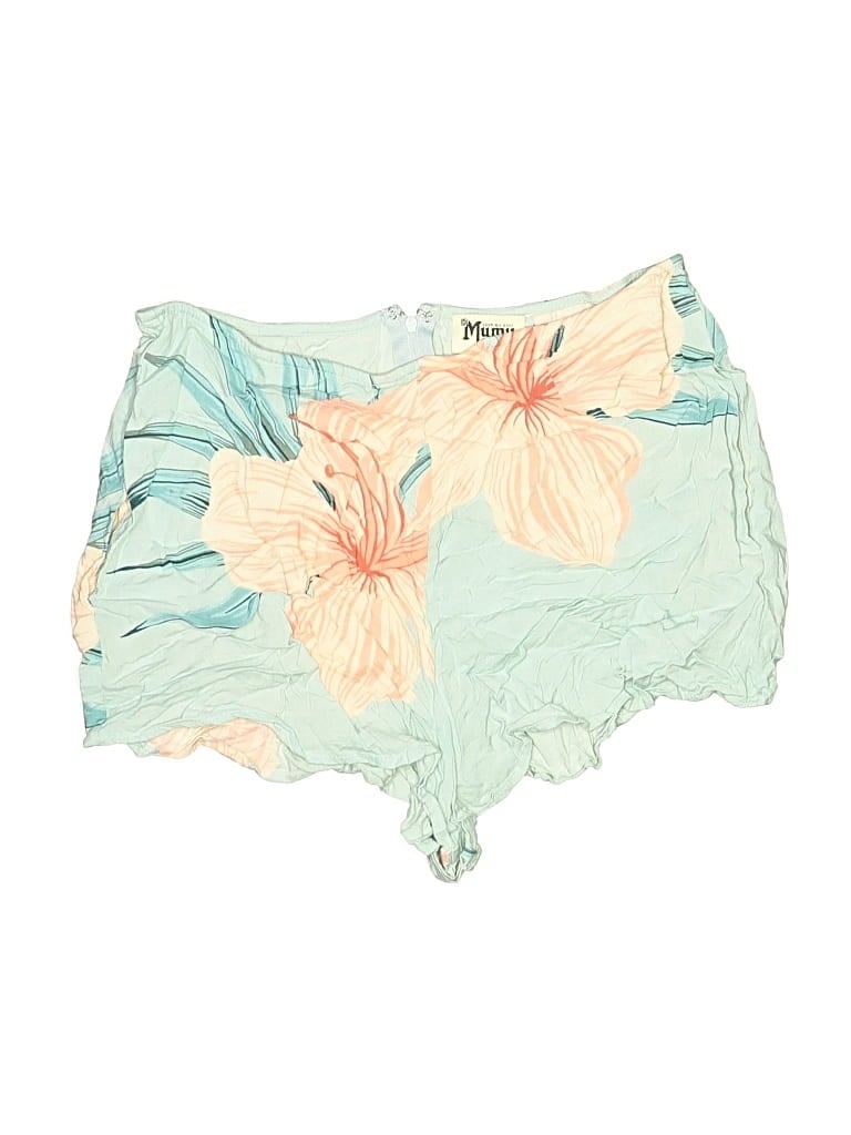 Show Me Your Mumu Shorts: Blue Floral Pattern Bottoms - Size Large