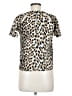 Mika & Gala Animal Print Brown Ivory Short Sleeve Blouse Size 8 - photo 2