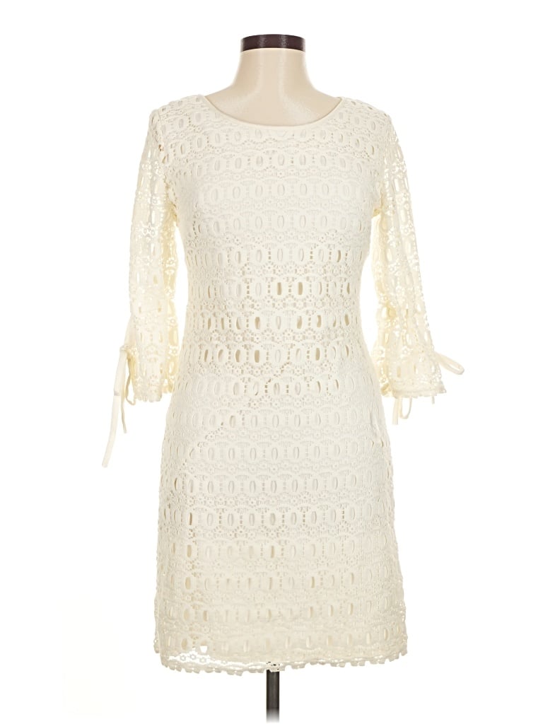 Pre-owned Karin Stevens Cocktail Dress In White