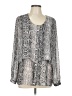NY Collection Gray Long Sleeve Blouse Size L - photo 1