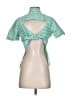 Current/Elliott 100% Cotton Checkered-gingham Green Short Sleeve Blouse Size Sm (1) - photo 2
