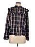 Zara 100% Polyamide Plaid Blue Long Sleeve Blouse Size L - photo 1