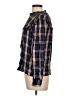 Zara 100% Polyamide Plaid Blue Long Sleeve Blouse Size L - photo 5