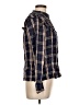 Zara 100% Polyamide Plaid Blue Long Sleeve Blouse Size L - photo 4