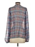 BCBGMAXAZRIA 100% Silk Tweed Blue Long Sleeve Silk Top Size S - photo 2