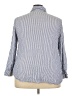 Faded Glory 100% Rayon Stripes Blue Long Sleeve Button-Down Shirt Size 3X - photo 2