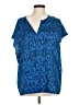 Prive Blue Short Sleeve Blouse Size M - photo 1